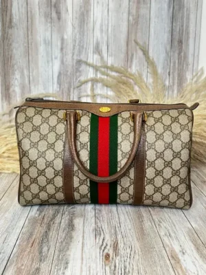 CARTERA CAFÉ CON LOGO GUCCI