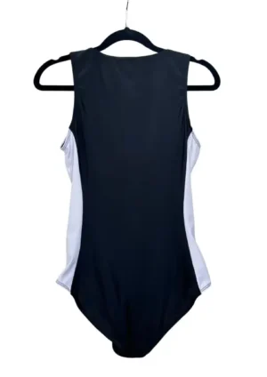 VESTIDO DE BAÑO ENTERIZO NEGRO CON BLANCO NO BRAND TALLA S - Image 2