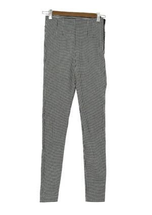 PANTALÓN GALLINETO NEGRO Y BLANCO ZARA TALLA XS
