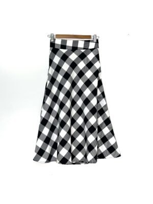 FALDA EN CORTE A A CUADROS BLANCO CON NEGRO PRIMARK TALLA S