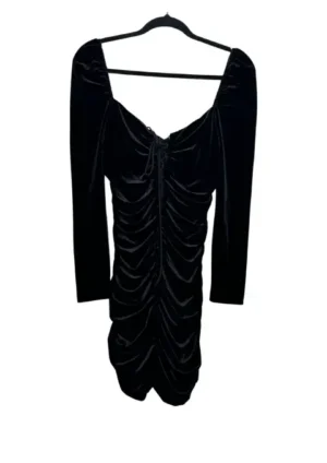 VESTIDO CON RECOGIDO DE TERCIOPELO ZARA TALLA S