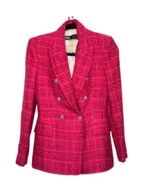 BLAZER FUCSIA TWEED ZARA TALLA XS