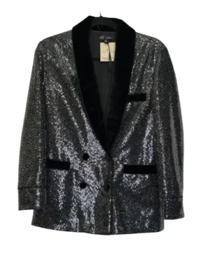 BLAZER PLATEADO CON SOLAPA EN TERCIOPELO ZARA TALLA M