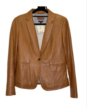 CHAQUETA MOCCA CUERO MASSIMO DUTTI TALLA S