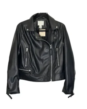 CHAQUETA CUERINA NEGRO H&M TALLA M
