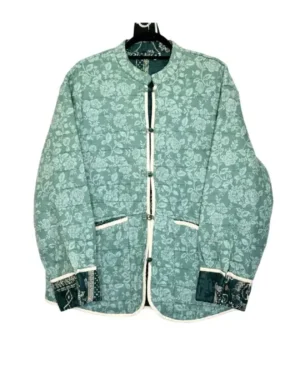 CHAQUETA VERDE DOBLE FAZ ZARA TALLA M-L - Image 2